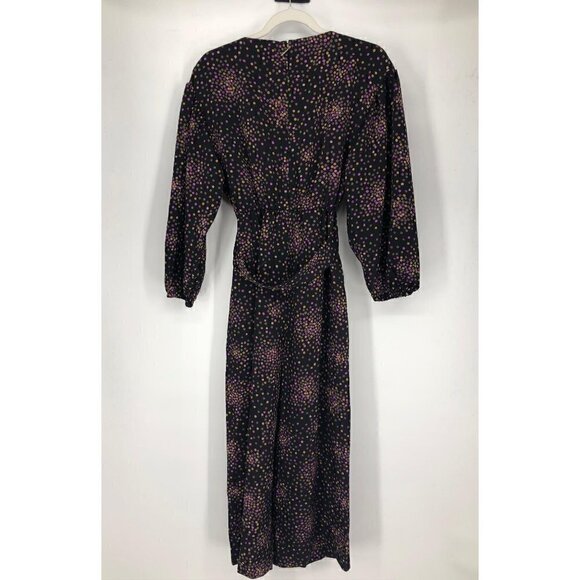 NWOT Kate Spade Disco Belted Polka Dot V-Neck Jumpsuit Black Pink Green 14 - Picture 5 of 8